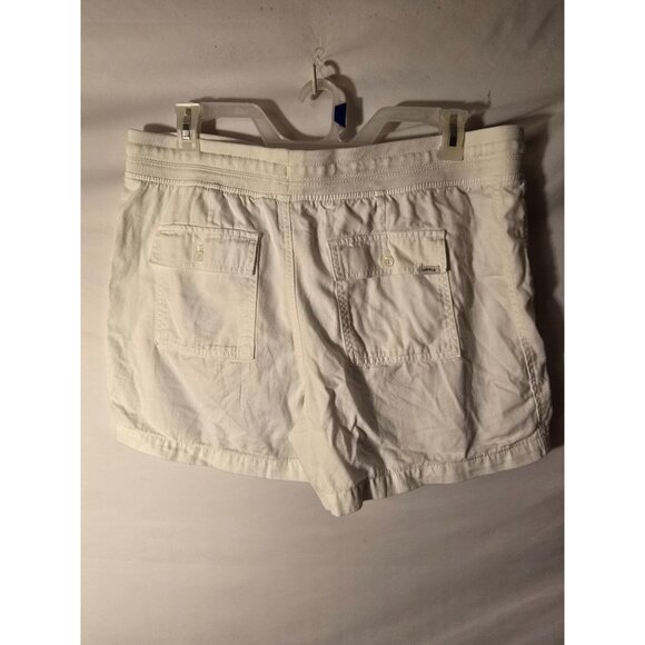Orvis White Womens Chinos Shorts Great Length Size XL Elastic Waist 16 - Picture 2 of 2